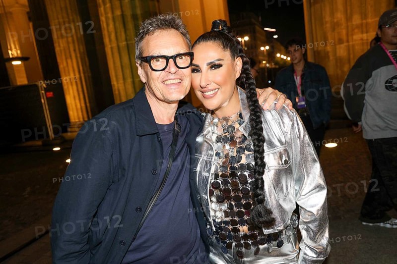 Rolf Schneider and Senna Gammour from Monrose at the 47th Christopher Street Day under the motto Never Quiet Again in Berlin on 26 July 2025