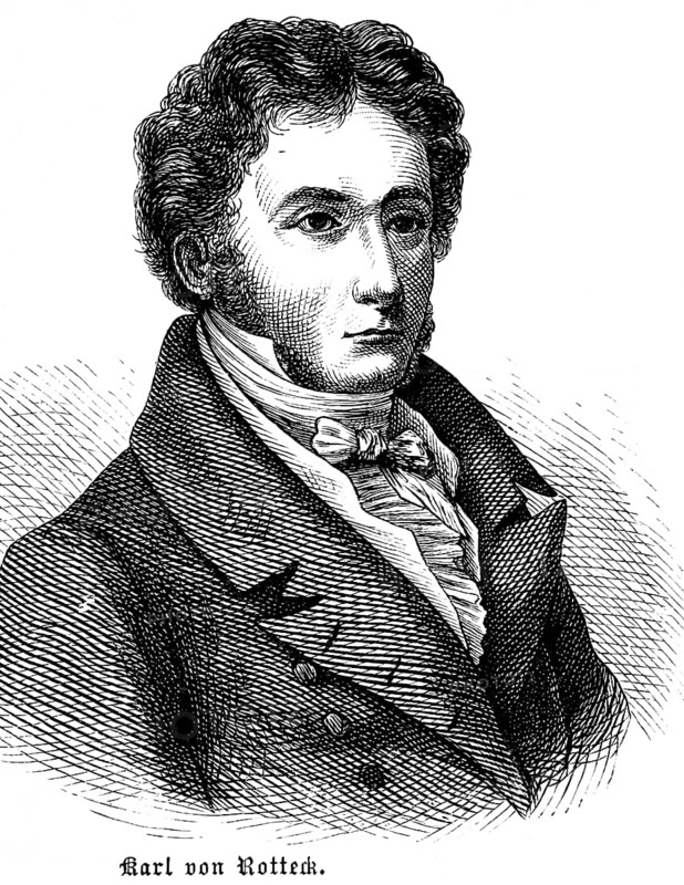 Karl Wenzeslaus Rodeckher von Rotteck, political scientist, historian and liberal politician. portrait, Prussia, historical illustration 1896
