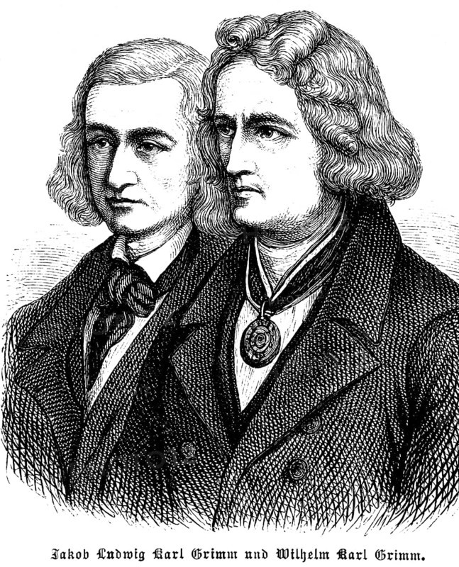 Brothers Grimm, Jakob Grimm and Wilhelm Grimm, authors, authors of the famous Children's and Household Tales, German Dictionary, Prussia, portrait, historical illustration 1896