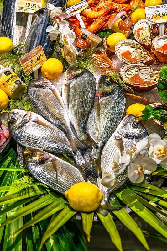 Fish market in Bayonne, Basque Country, Southwest France