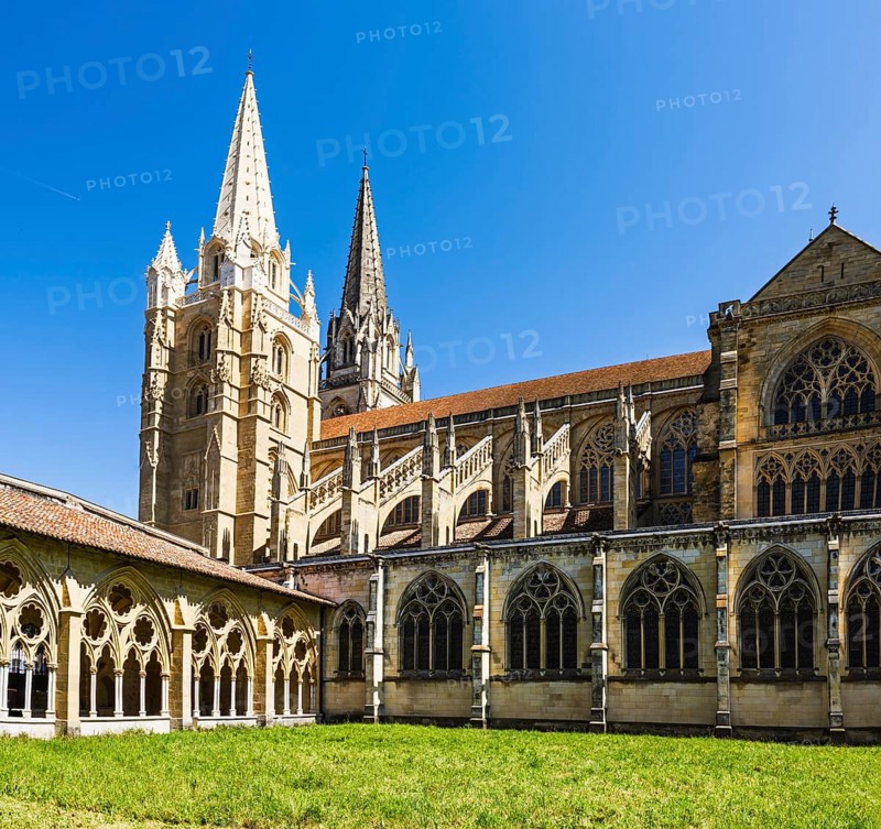 Panorama of Cathedrale Sainte-Marie in Bayonne, Basque Country, Southwest France