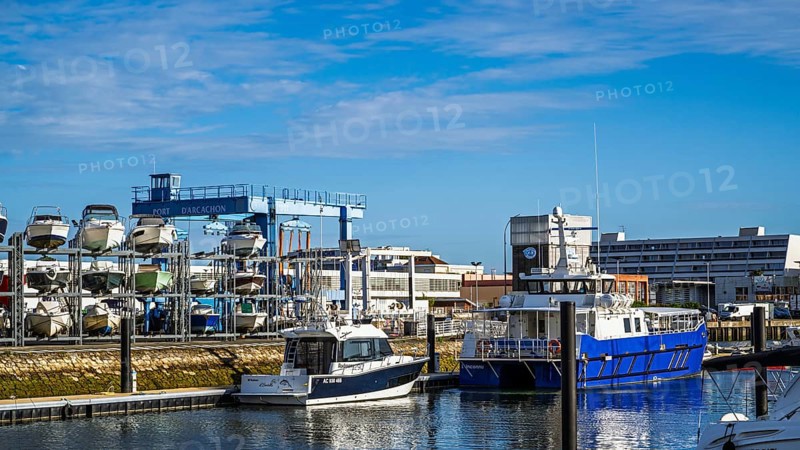 Marina and docks in Arcachon, Gironde, France