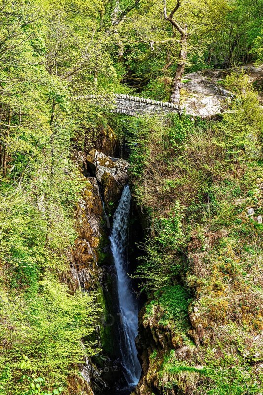 Aira Force Waterfall, Ullswater Lake, Lake District National Park, Cumbria, England, United Kingdom