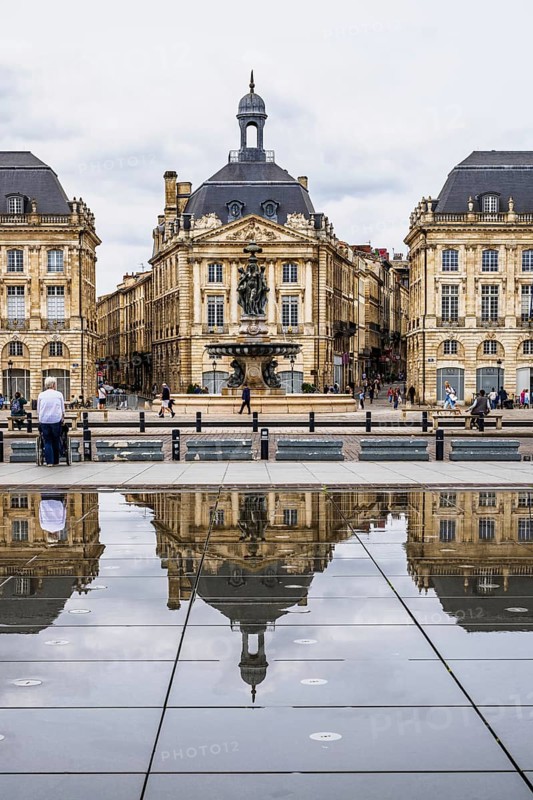 Miroir d'eau and Place de la Bourse, Bordeaux, Gironde, Nouvelle-Aquitaine, France