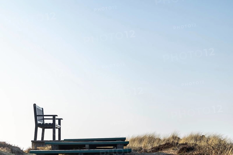 Bench by the sea, Wenningstedt-Braderup, North Sea, Schleswig-Holstein