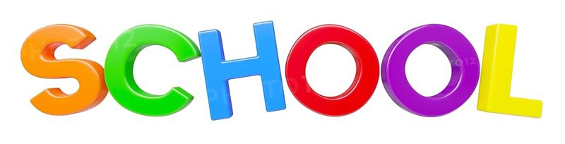 Plastic magnetic letters spelling the word school isolated on a white background