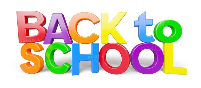 Stacked plastic magnetic letters with drop shadow spelling the phrase back to school isolated on a white background