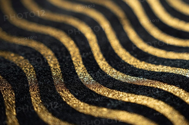 Background of Black and Gold Suede Texture with Wave Pattern, AI generated
