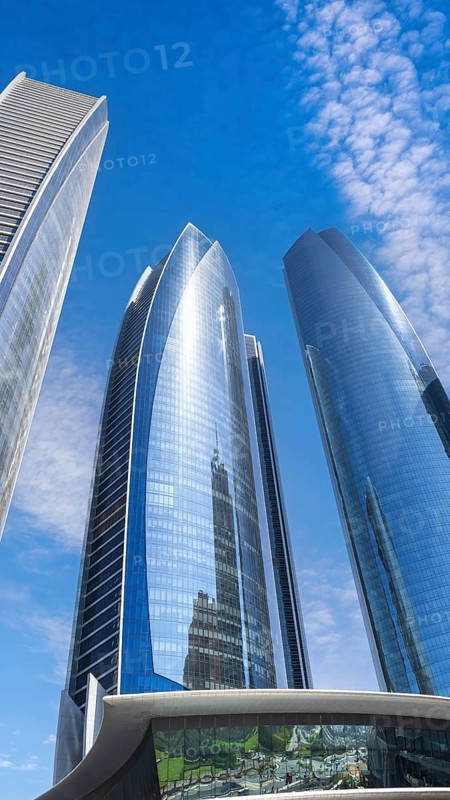 UAE, United Arab Emirates, Abu Dhabi downtown panorama and financial center skyline