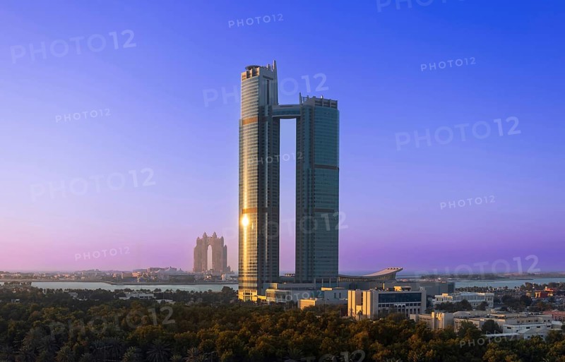 UAE, United Arab Emirates, Abu Dhabi downtown panorama and financial center skyline