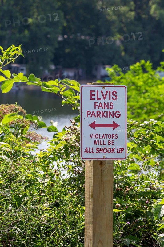 Shelbyville, Michigan - A sign allows parking for Elvis fans at an access point for Selkirk Lake