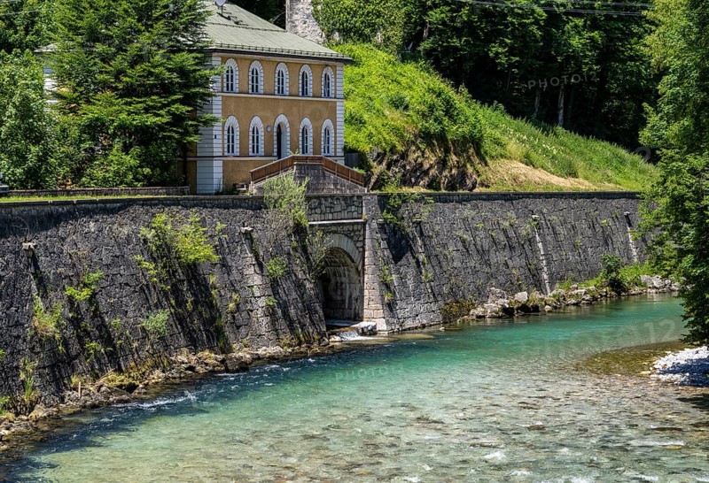 The Berchtesgadener Ache in Marktschellenberg, Bavaria, Germany