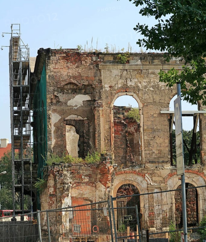 Kurländer Palais, ruin from the Second World War, reconstruction, Old Town, Dresden, Germany