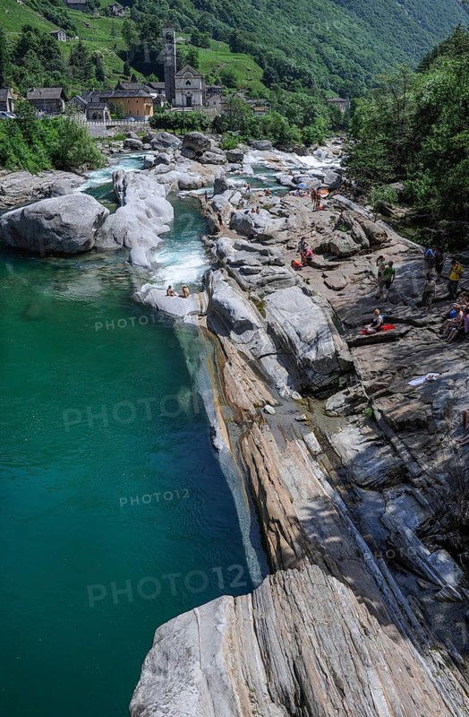 Rocks and Gums, Lavertezzo, Verzasca Valley in the Canton of Tessin, Switzerland