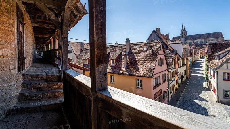 City wall, Rothenburg ob der Tauber, middle Franconia, Bavaria, Germany