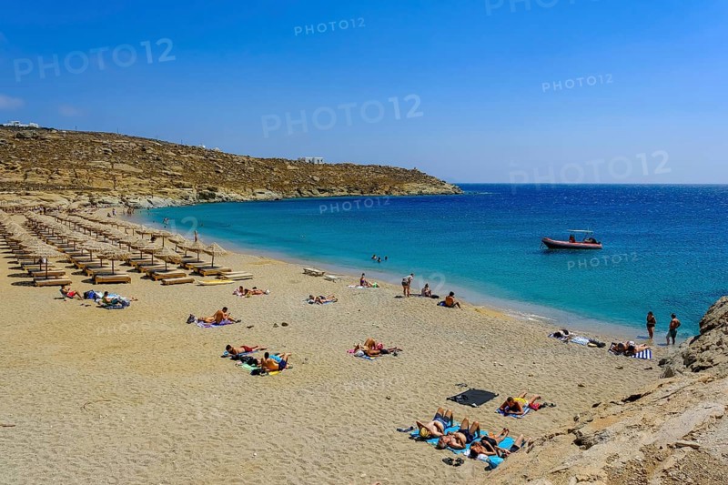 Mykonos, Cyclades, Greece - Lia Beach in the southeast of the island