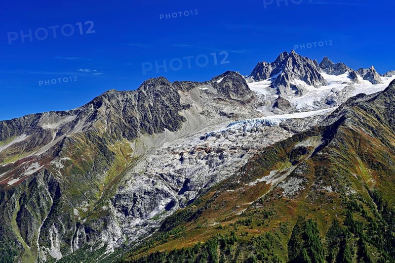 Glacier du Tour behind Aiguilles du Tour, Chamonix-Mont-Blanc, Haute-Savoie, France