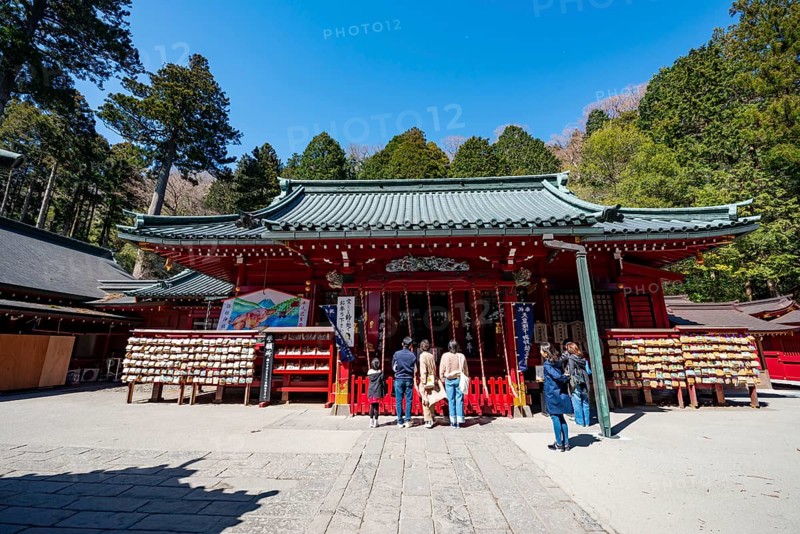Worshippers at Shinto Shrine, Hakone Shrine, Hakone, Japan