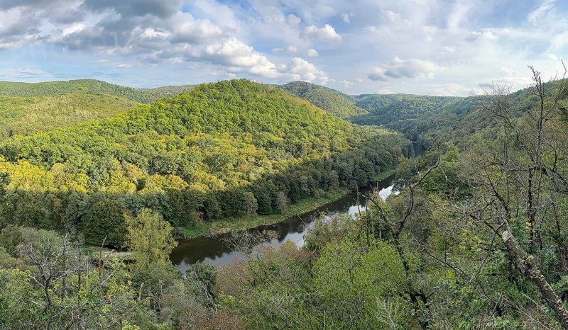 Autumn landscape, river loop, river Thaya, National Park Thayatal, Lower Austria, Austria