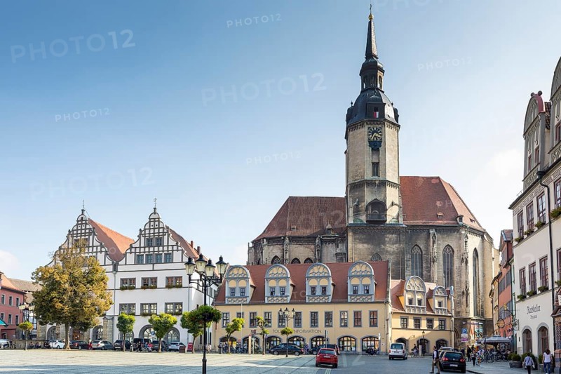 Market Square with St. Wenzel City Church, Naumburg (Saale), Saxony-Anhalt, Germany