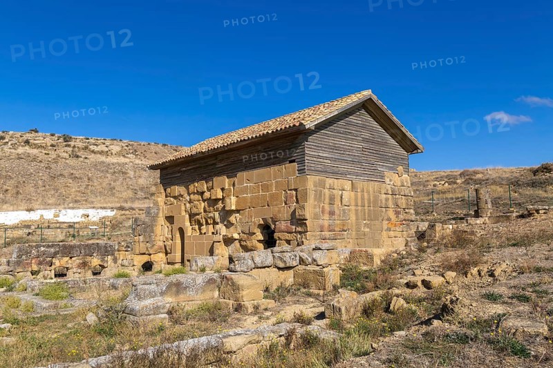 Bathhouse, ternas romanas de los bañales, Roman town of Los Banales, near Layana, Zaragoza province, Aragon, Spain