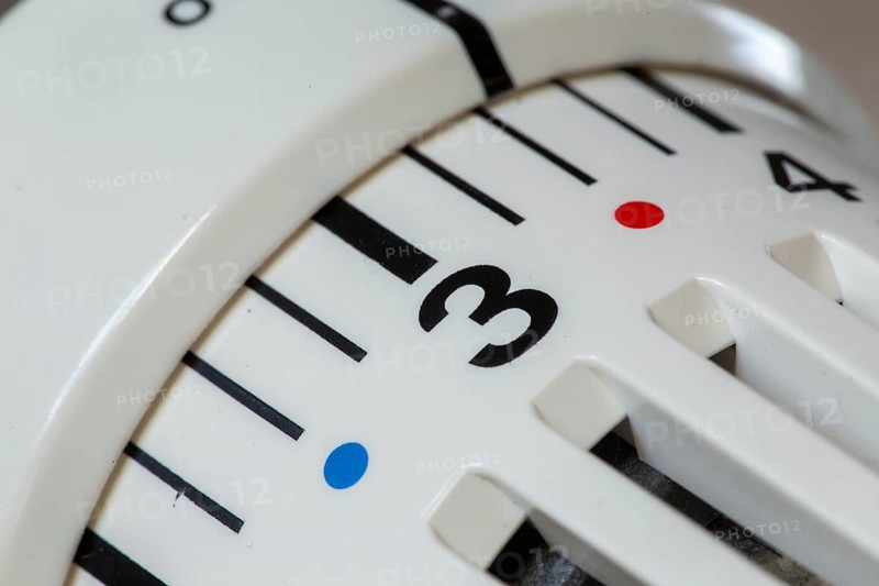 Close-up of a radiator thermostat