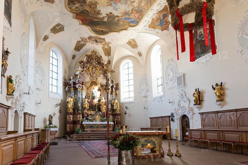 Interior view, monastery church, St. Märgen, Southern Black Forest, Black Forest, Baden-Württemberg, Germany