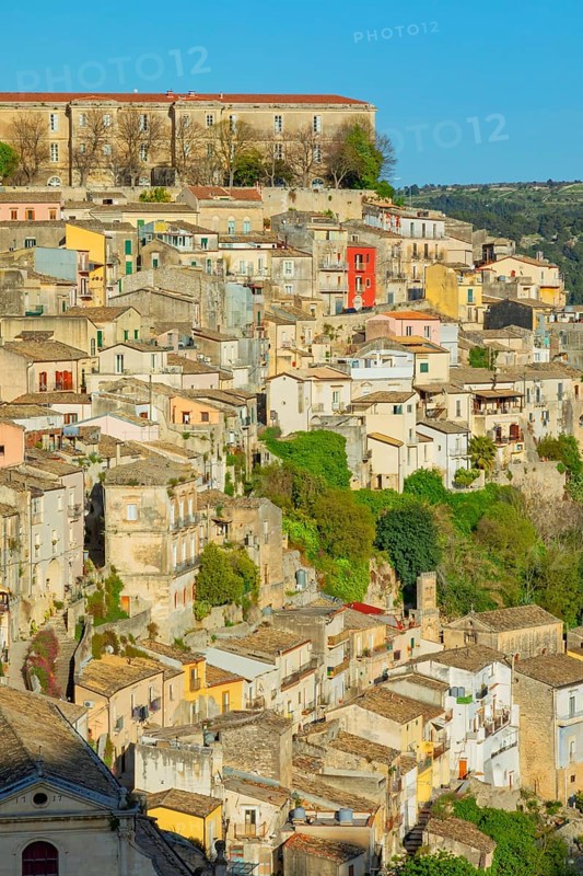 Elevated view of Ragusa Ibla, Ragusa Ibla, Ragusa province, Sicily, Italy