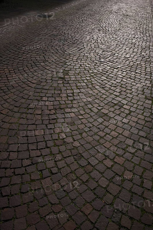 Cobblestones, street pavement, pedestrian zone, old town, Bietigheim-Bissingen, Baden-Württemberg, Germany