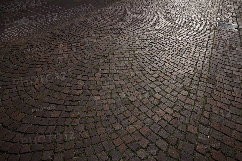 Cobblestones, street pavement, pedestrian zone, old town, Bietigheim-Bissingen, Baden-Württemberg, Germany