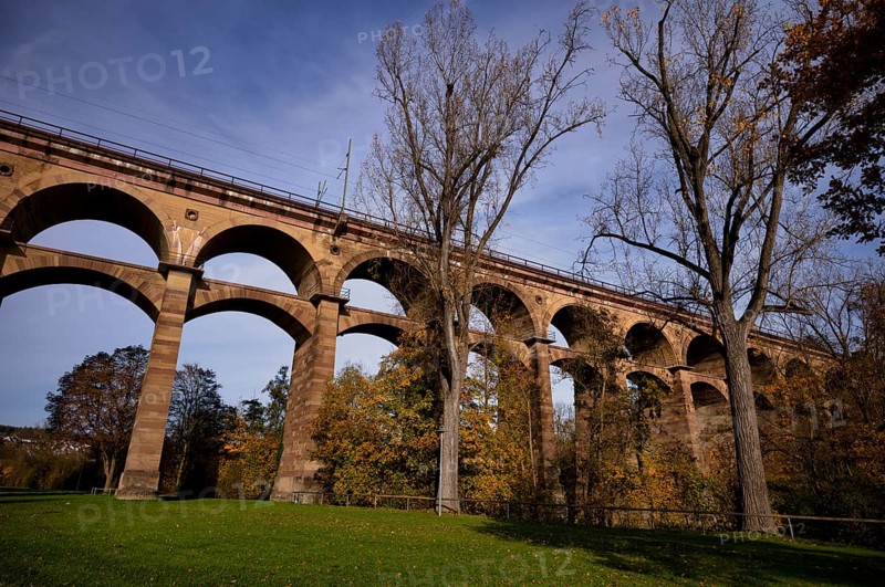 Railway viaduct, Enz viaduct, railway bridge, Bietigheim-Bissingen, Baden-Württemberg, Germany