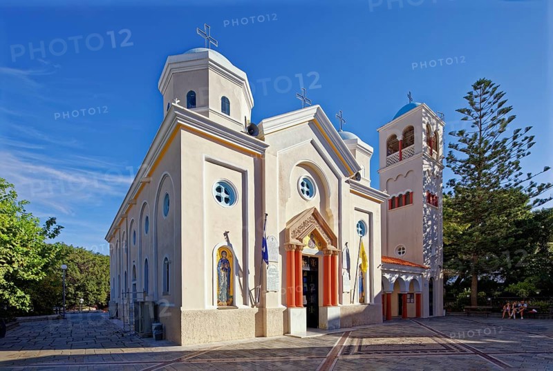 Portal, Basilica of Agia Paraskevi, Platia Agias Paraskevis, built 1931-1932, Orthodox Metropolis of Kos and Nisyros, Old Town, Kos Town, Kos Island, Dodecanese Islands, Greece