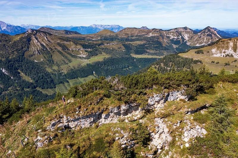 Drone shot, Egelseehörndl, Postalm, Osterhorn Group, Salzkammergut, Province of Salzburg, Austria