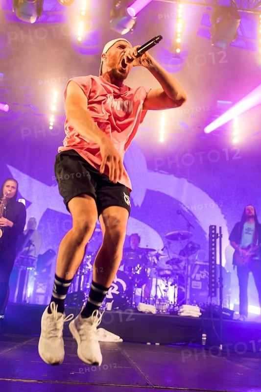 Mal Élevé (Pablo Charlemoine), singer of Irie Révoltés live on Irieunion - Le Re-Tour pour une année! Tour in Berlin's Columbiahalle on 31.10.2025