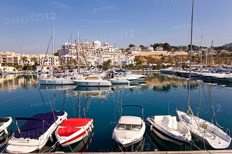Marina, nautical tourist attraction, 600 berths, Moraira, former fishing village, pearl of the Costa Blanca, Valencia, Costa Blanca, Spain