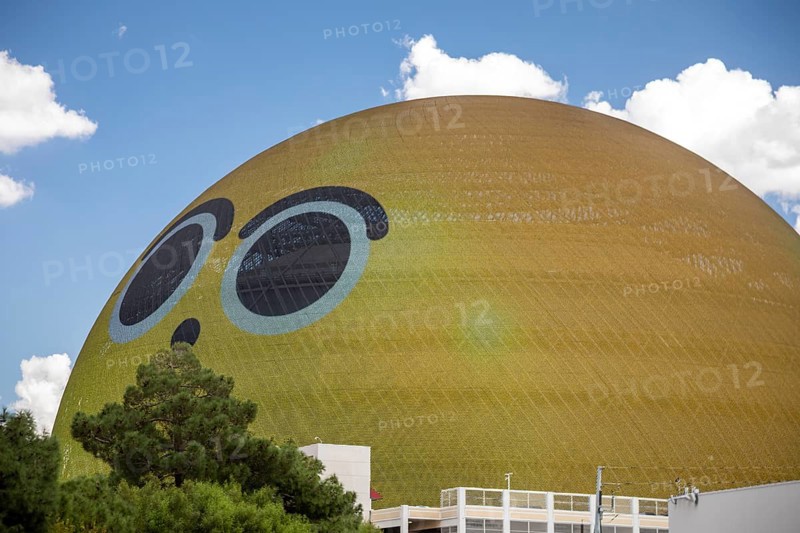 Las Vegas, Nevada - The Las Vegas Sphere, a music and entertainment venue. The exterior has elaborate LED displays