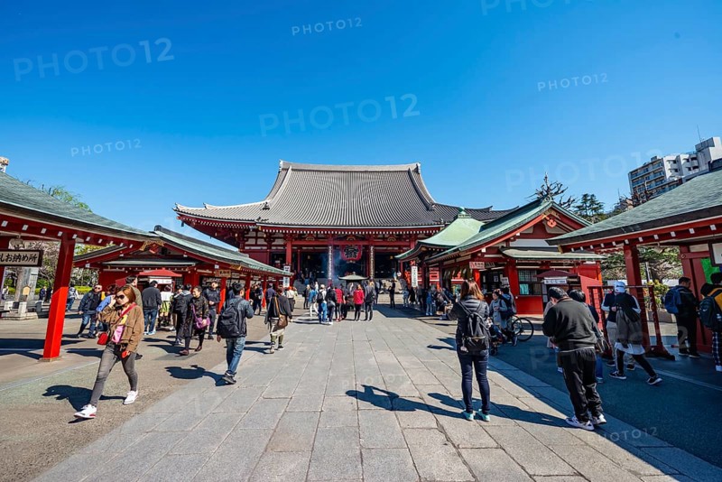 Buddhist temple complex, Asakusa shrine or Senso-ji temple, Asakusa, Tokyo, Japan