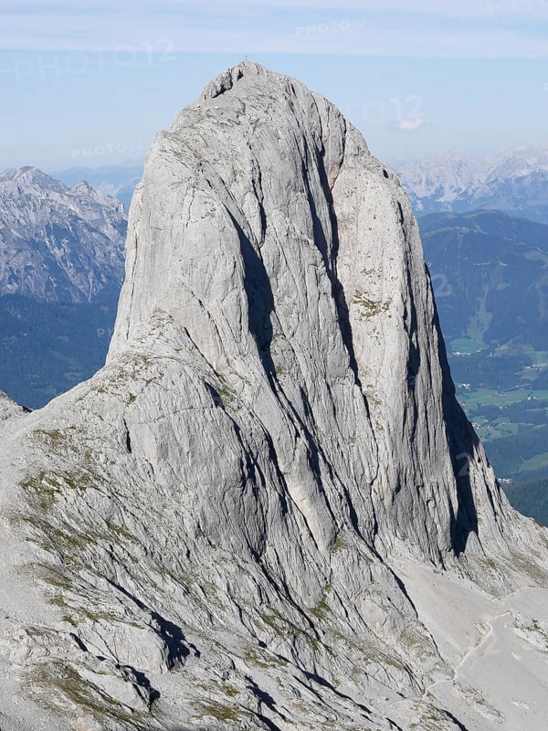 The Torsäule, distinctive peak in the Hochkönig region, destination for climbers and mountaineers, Berchtesgaden Alps, Salzburg state, Austria