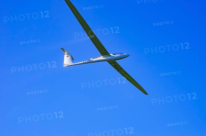 A Schempp-Hirth Nimbus 4M motor glider, D-KAOL registration, during a screening as part of an air show at the Rossfeld Air Sports Association on Rossfeld in Metzingen-Glems, Baden-Württemberg, Germany, for editorial use only
