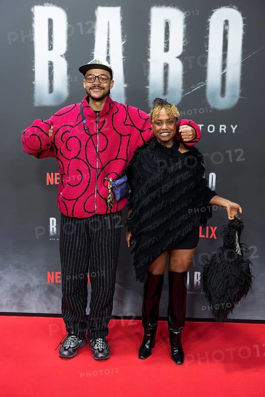 Yannick Niang and Tsellot Melesse at the premiere of the Netflix film Babo at the Astor Film Lounge Berlin on 24.10.2025