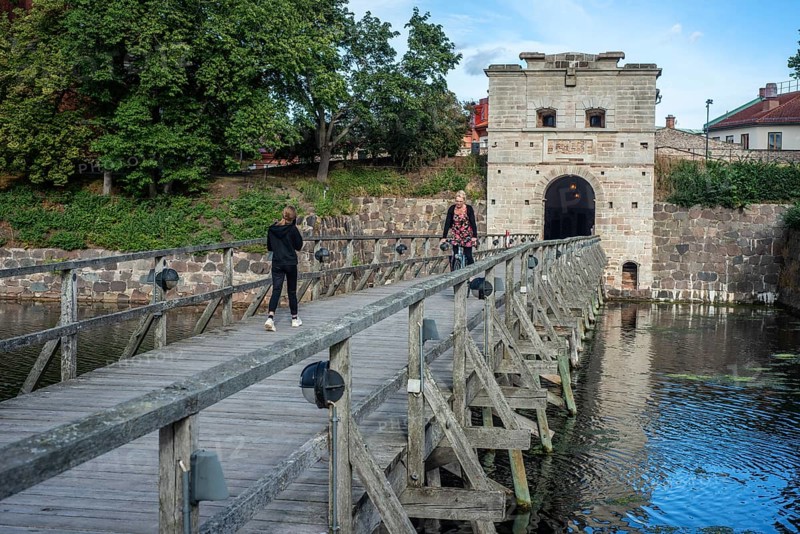 Västerport, the main gate in the old medieval defensive wall around the old city in Kalmar, Småland, Sweden Scandinavia