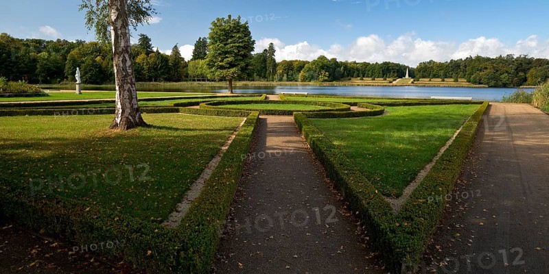 Rheinsberg Castle Park with View of Lake Grienerick, Ruppiner Land, Brandenburg, Germany