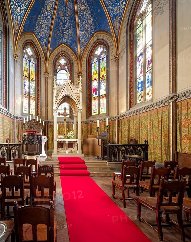 Christ Chapel, Hohenzollern Castle, ancestral home of the House of Hohenzollern, interior, noble family, German emperors, Bisingen, Baden-Württemberg, Germany