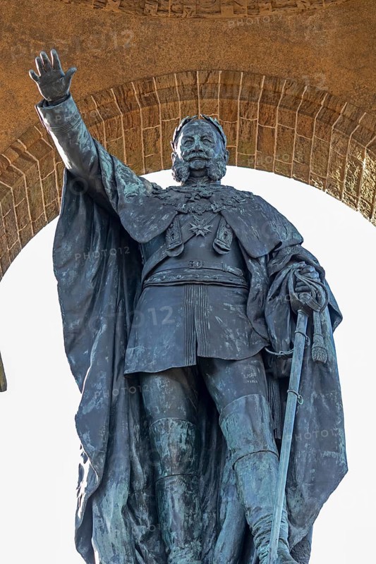Statue, Kaiser Wilhelm Memorial, Porta Westfalica, North Rhine-Westphalia, Germany