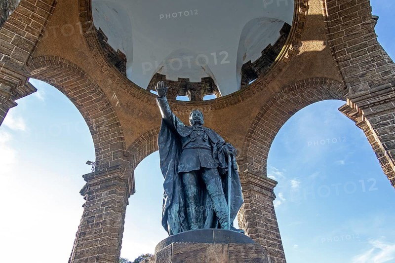 Statue, Kaiser Wilhelm Memorial, Porta Westfalica, North Rhine-Westphalia, Germany