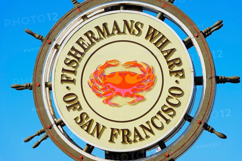 Fishermans Wharf sign post, San Francisco, California, USA