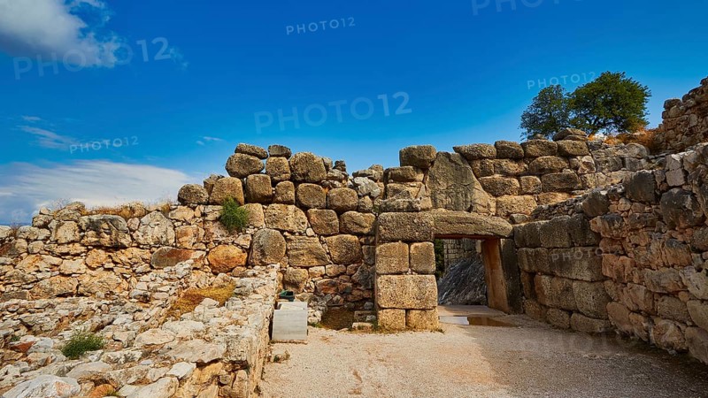 Steintor, archaeological site, UNESCO World Heritage Site, Mycenae, Mycenai, Mycenae, important city in the pre-classical period, Peloponnese, peninsula, Greece