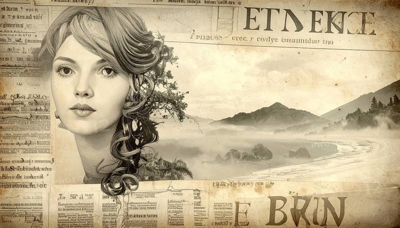 Grunge old public newspaper, texture background wallpaper illustration, vintage tattered yellow press news, AI generated