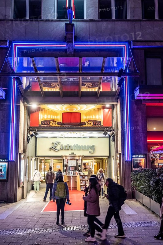 The Lichtburg, cinema, with 1250 seats, has the largest cinema hall in Germany, is a listed building, on Kettwiger Straße, Essen, North Rhine-Westphalia