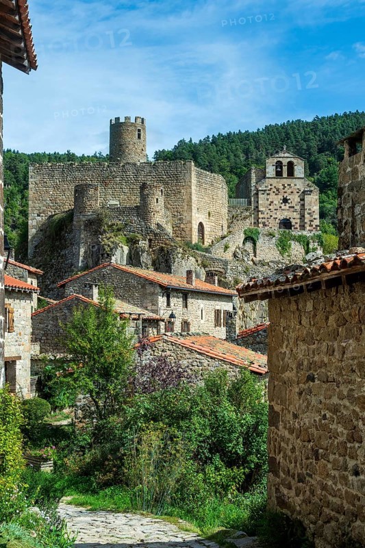 Saint Andre de Chalencon village. Street of Chalencon. Haute Loire. Auvergne Rhone Alpes. France